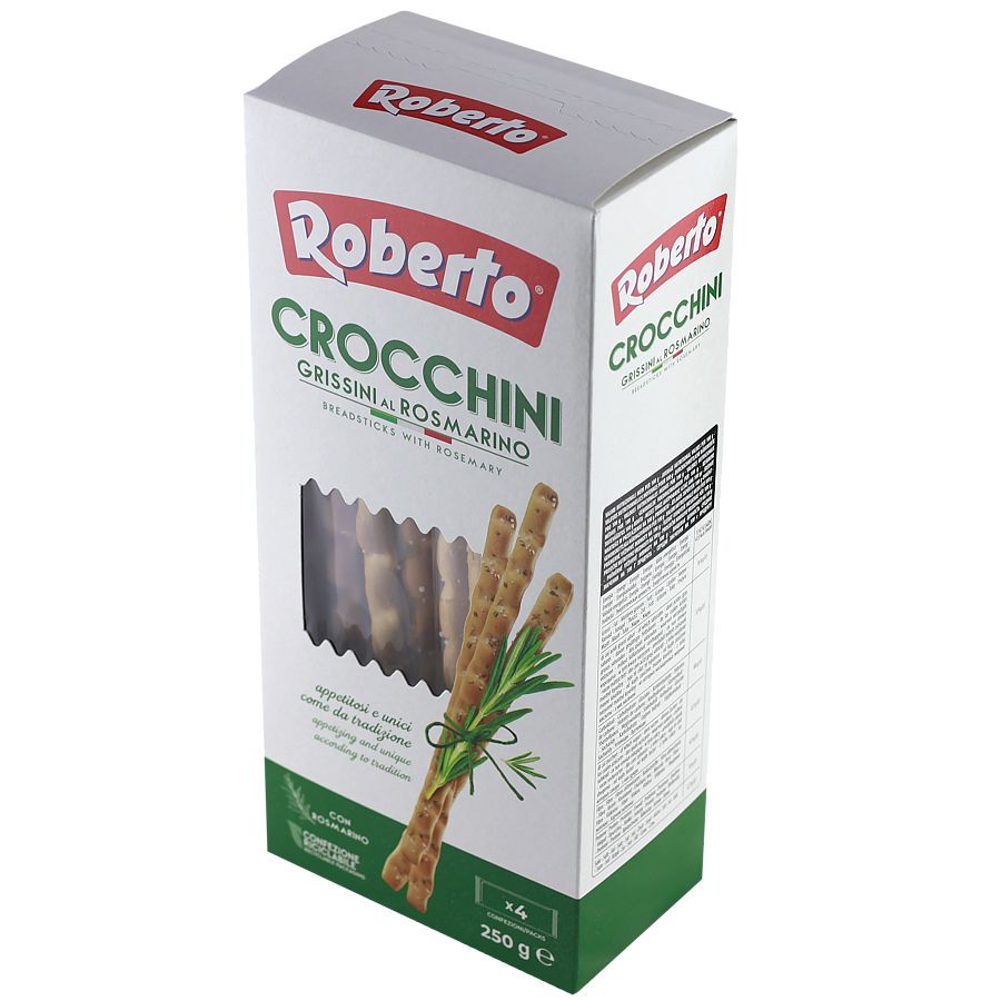Grissini Crocchini Rosmarino – paluszki z solą i rozmarynem 250g